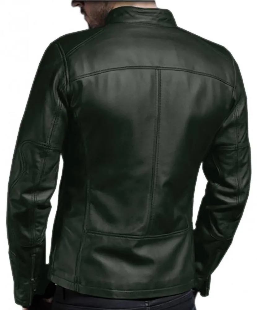 Leather Jackets Hub Mens Genuine Lambskin Leather Jacket (Black, Fencing Jacket) - 1501133