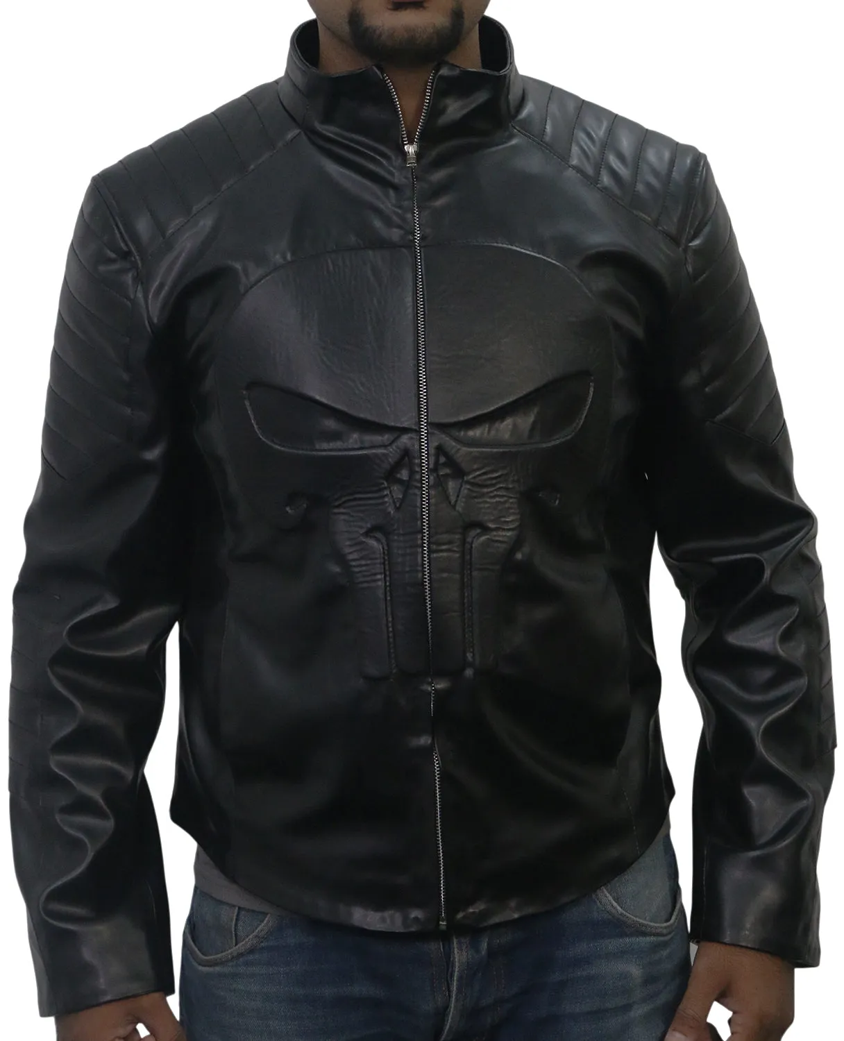 Leather Jackets Hub Mens Synthetic Leather Jacket (Black, Fencing Jacket) - 1701011