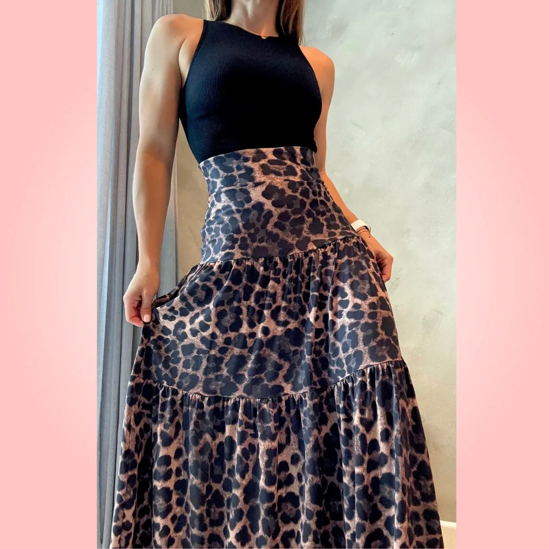 Leopard Maxi Long Skirt