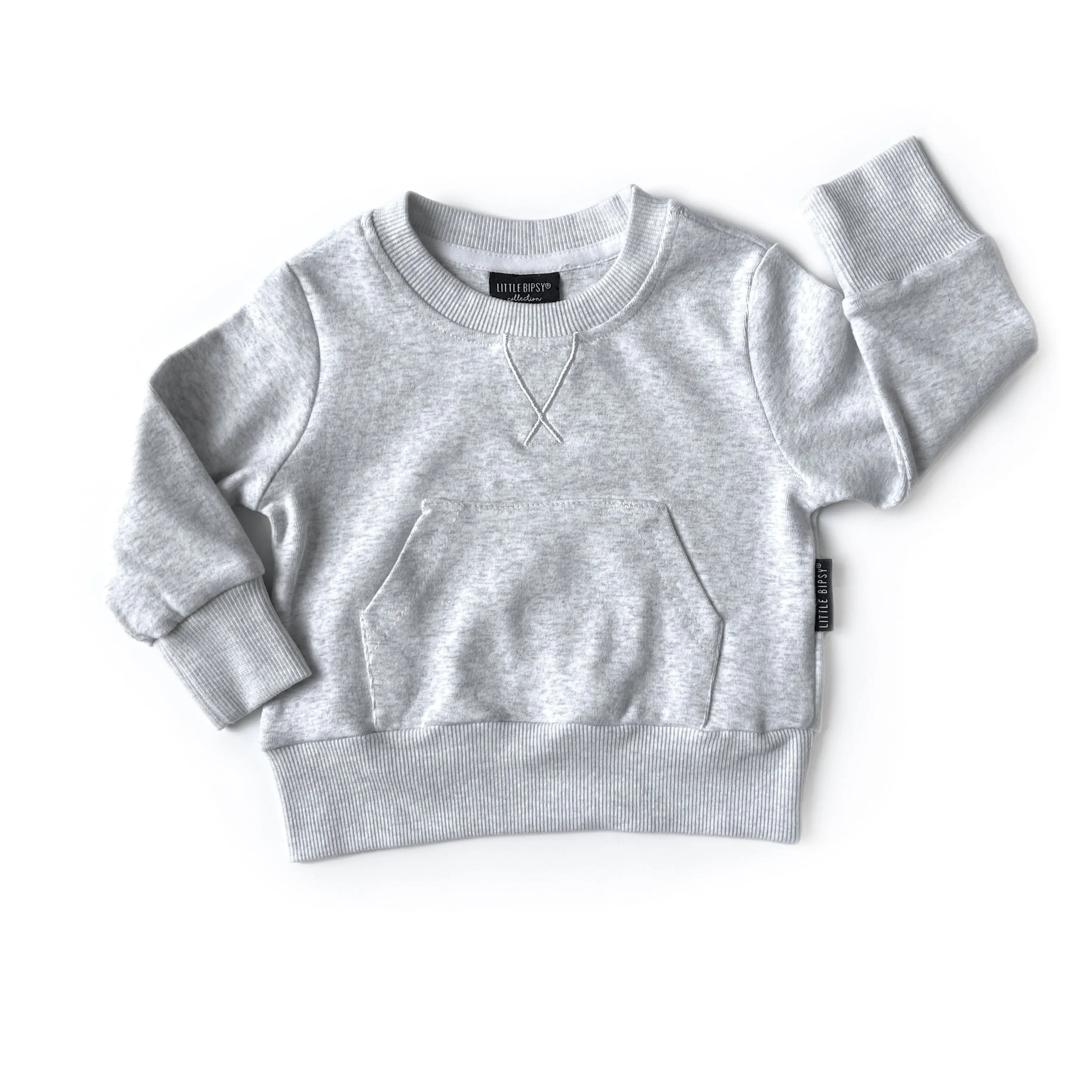 Little Bipsy Pocket Pullover - Light Heather Grey