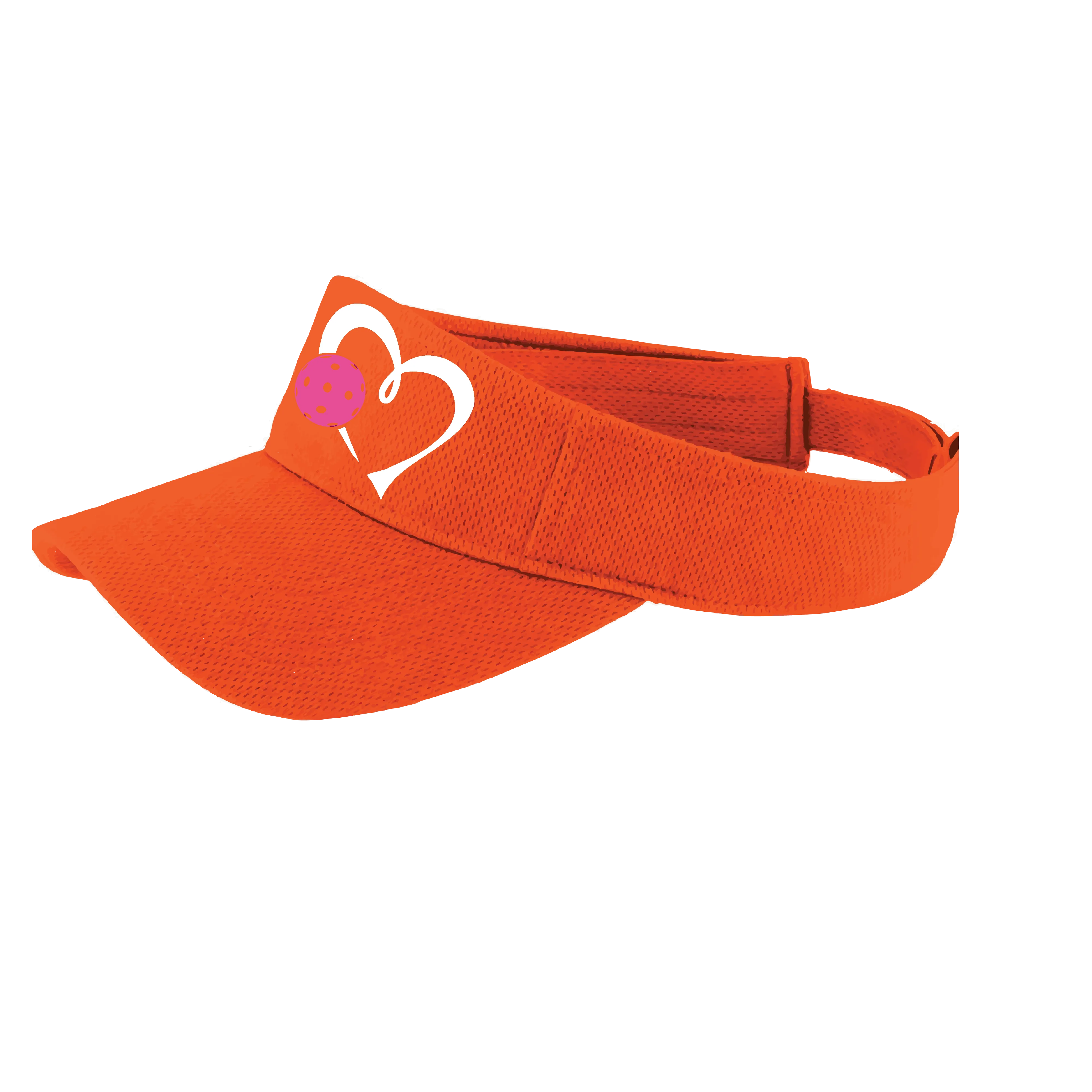 Love Pickleball Heart (Pink) Customizable | Pickleball Visors | Moisture Wicking 100% Polyester