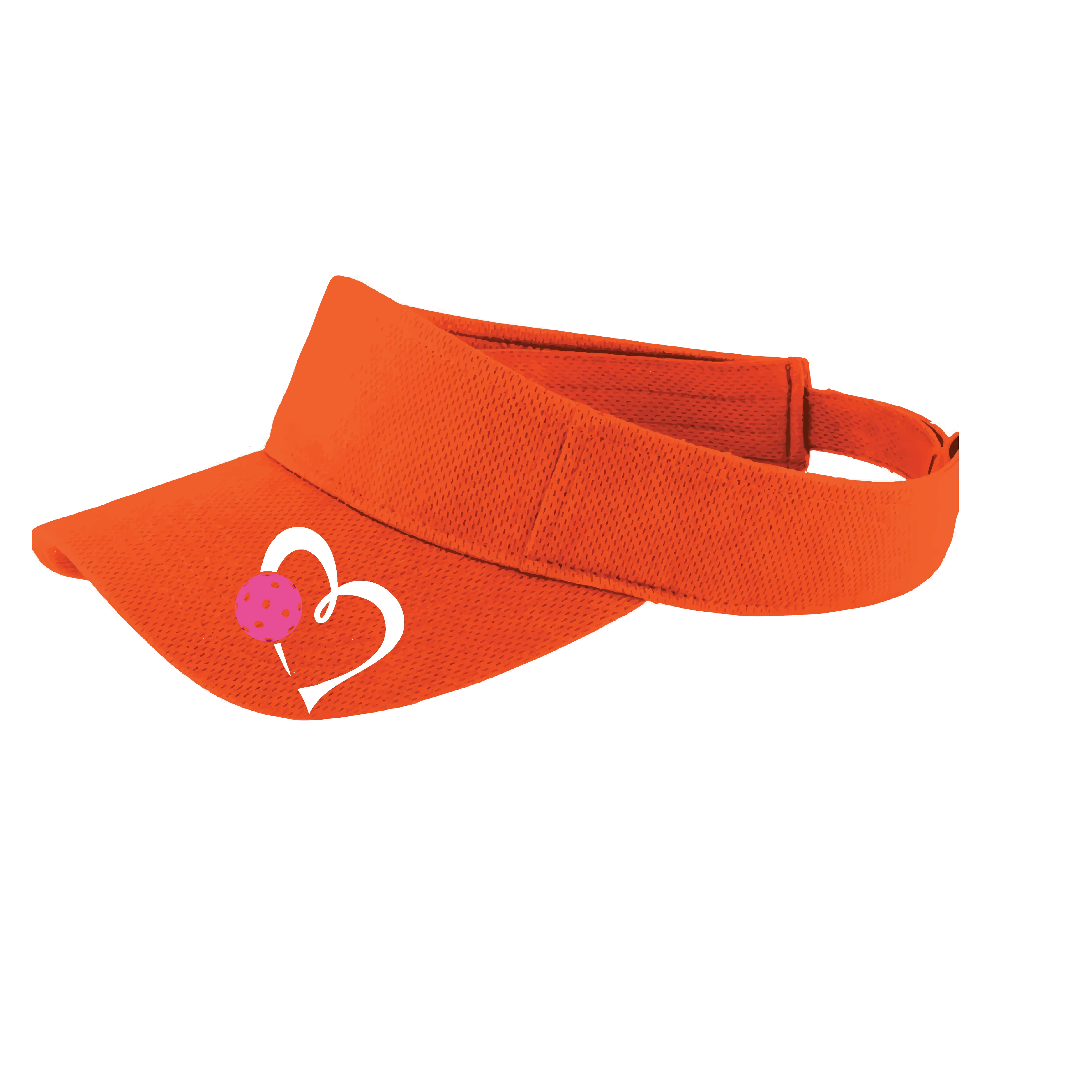 Love Pickleball Heart (Pink) Customizable | Pickleball Visors | Moisture Wicking 100% Polyester