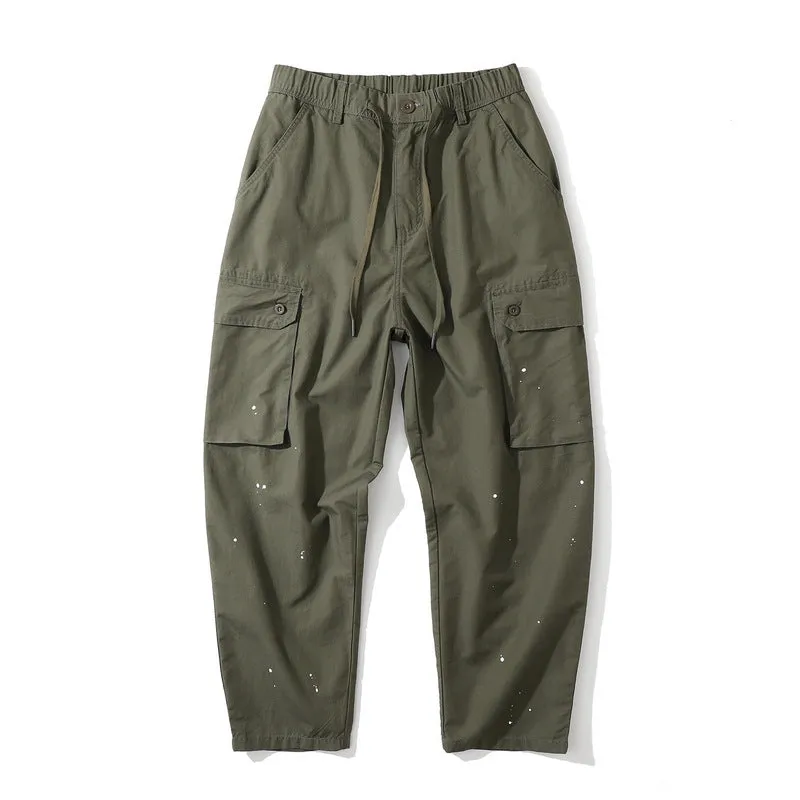 Man Fall Outfits Cargo Pants Spring and Summer Pants Men and Women Loose Multi-Pocket Workwear Straight-Leg Trousers