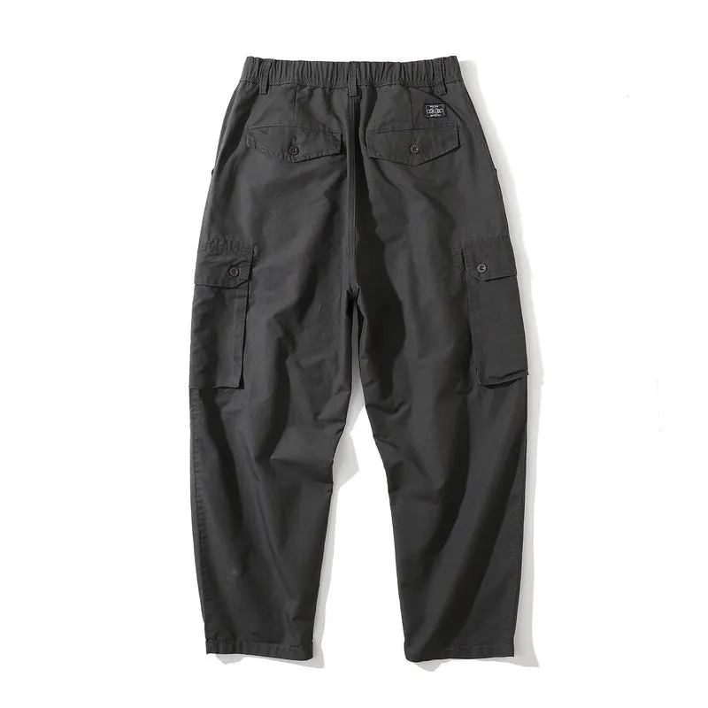 Man Fall Outfits Cargo Pants Spring and Summer Pants Men and Women Loose Multi-Pocket Workwear Straight-Leg Trousers