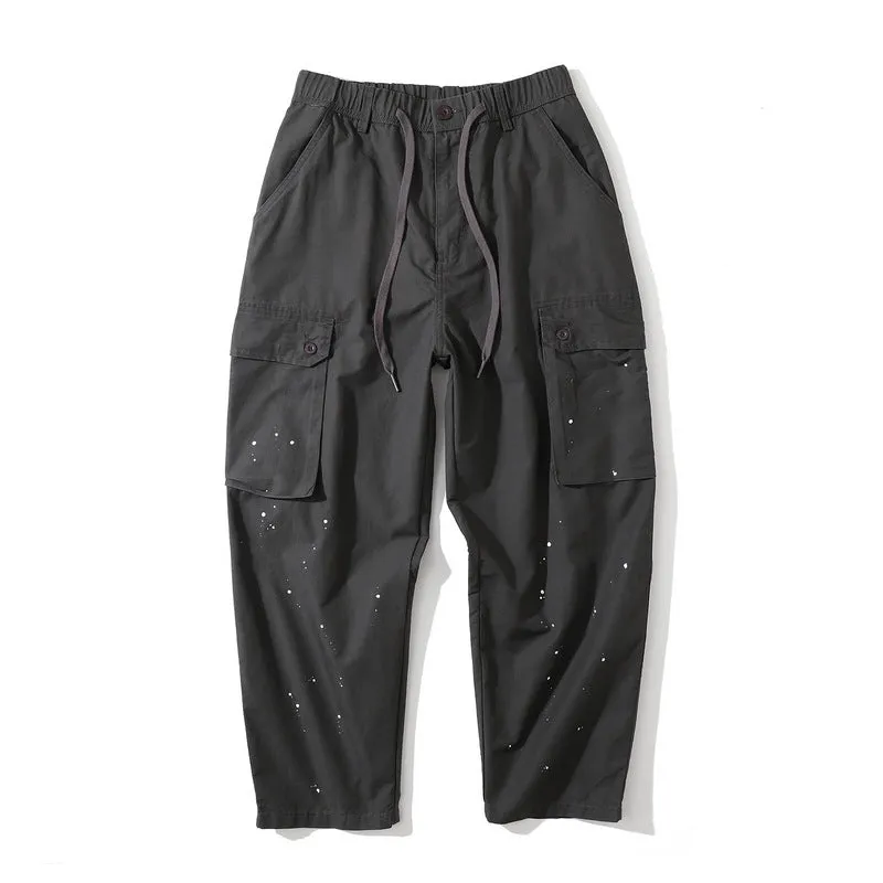 Man Fall Outfits Cargo Pants Spring and Summer Pants Men and Women Loose Multi-Pocket Workwear Straight-Leg Trousers