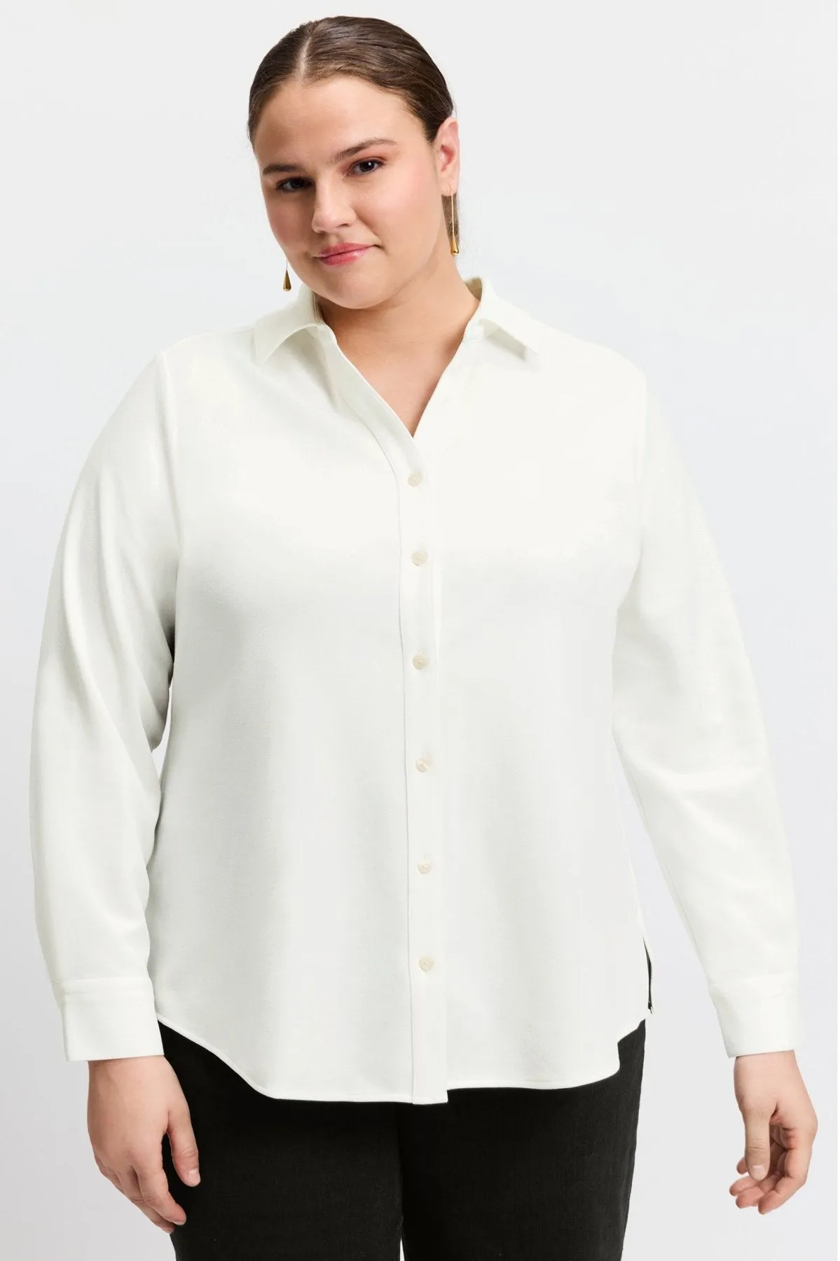 Mary Plus Knit Crepe Shirt