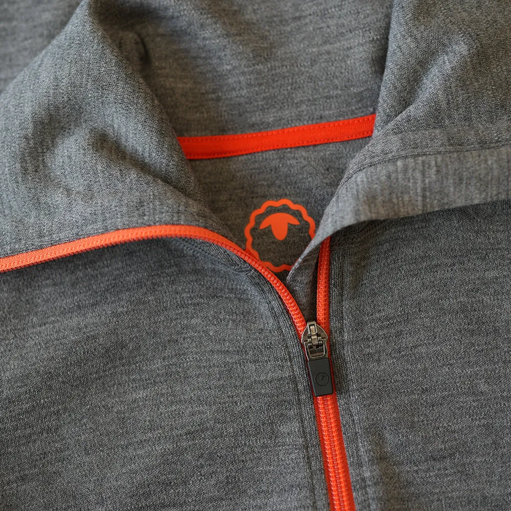 Mens 320 Merino Full Zip (Charcoal/Orange)