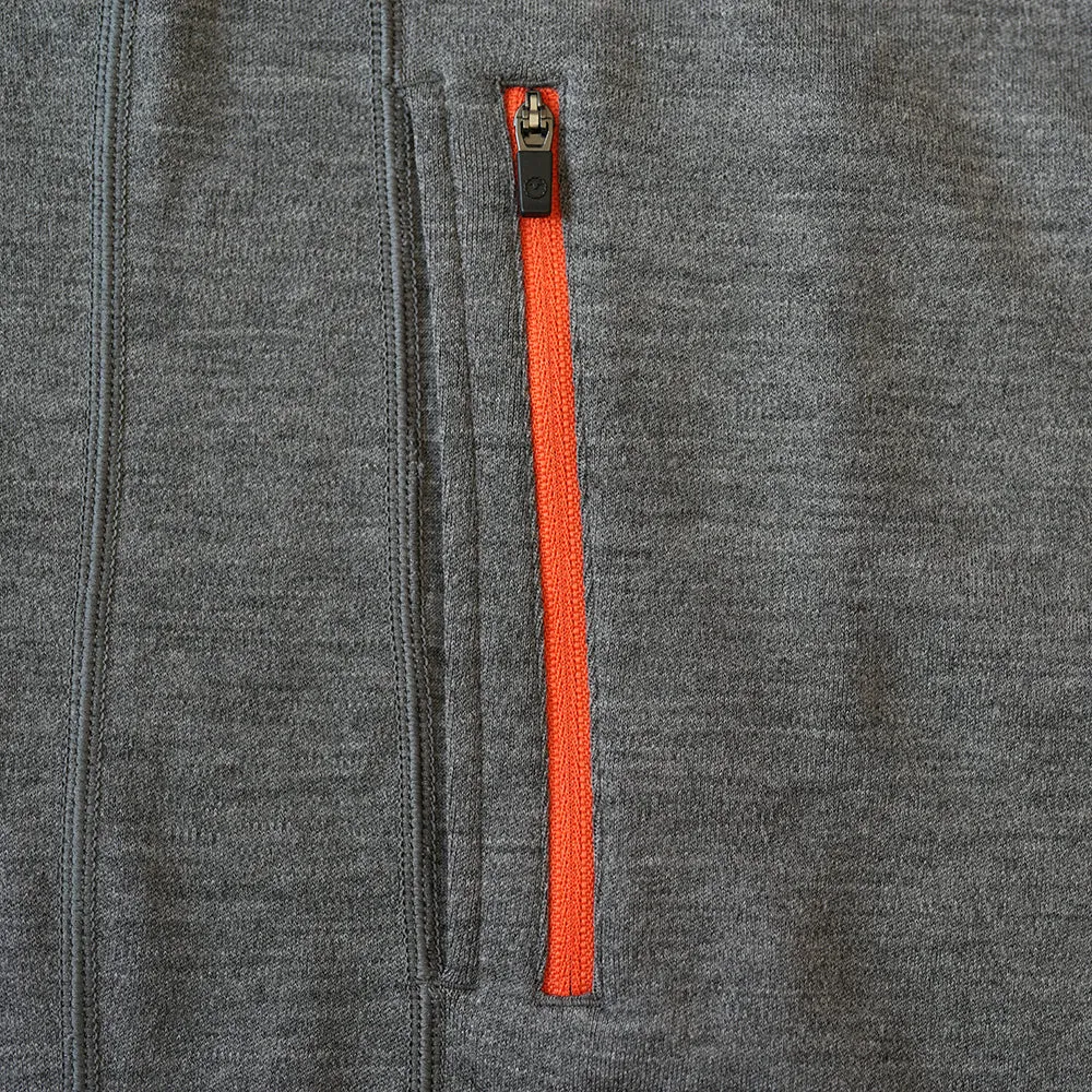 Mens 320 Merino Full Zip (Charcoal/Orange)