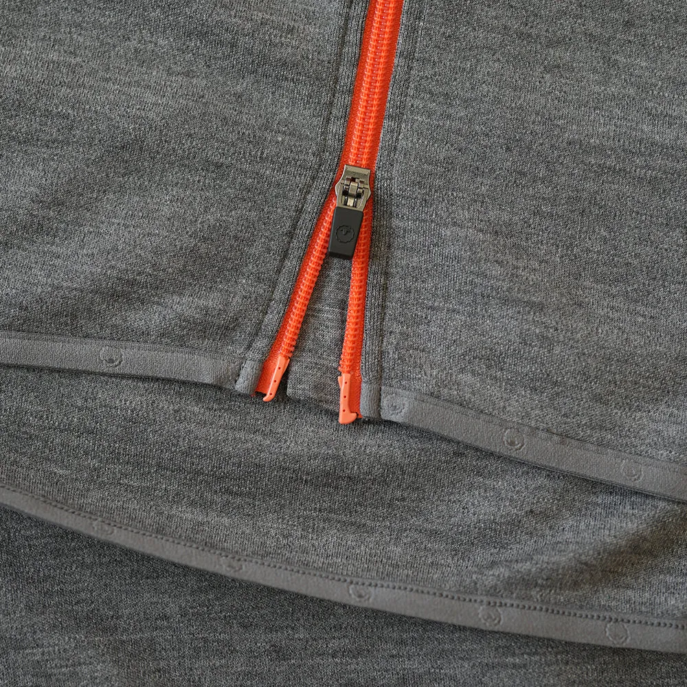 Mens 320 Merino Full Zip (Charcoal/Orange)