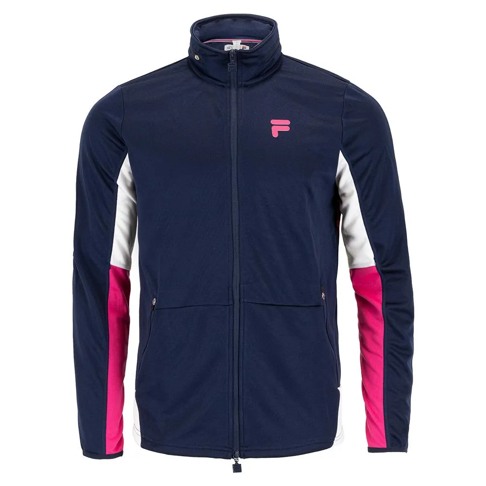 Men`s Bevans Park Off-Court Full Zip Tennis Jacket Fila Navy and White