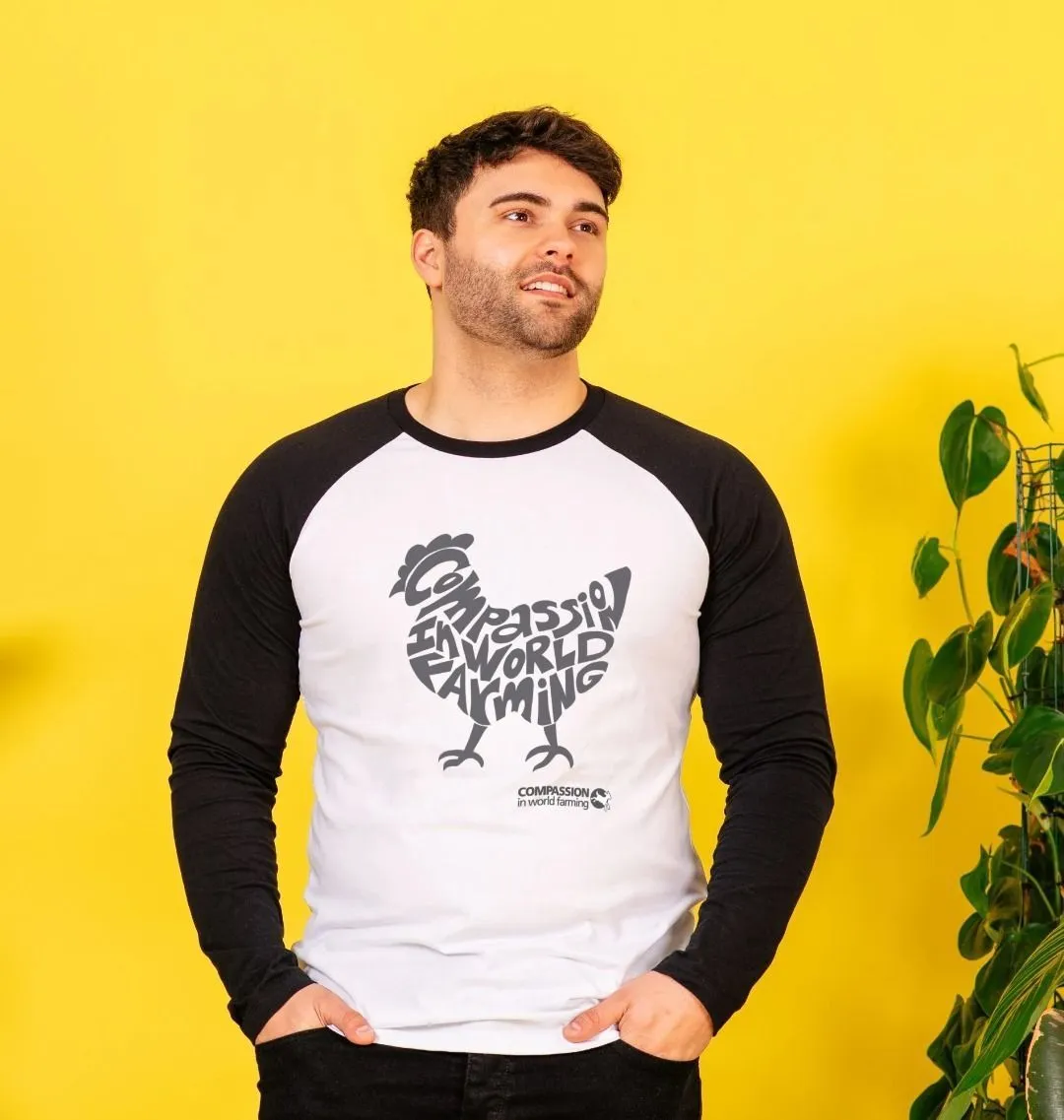 Men's Compassion Chicken Baseball T-Shirt