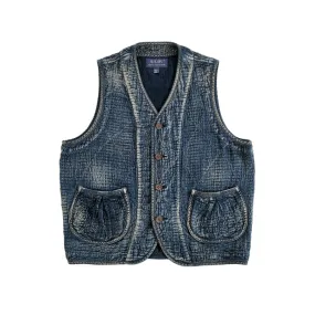 Men's Indigo Dyed Sashiko Kendo Vest