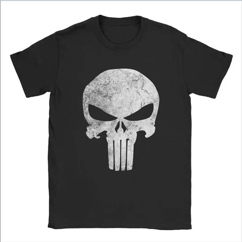 Men's Skull Print Cotton Short Sleeve T-shirt