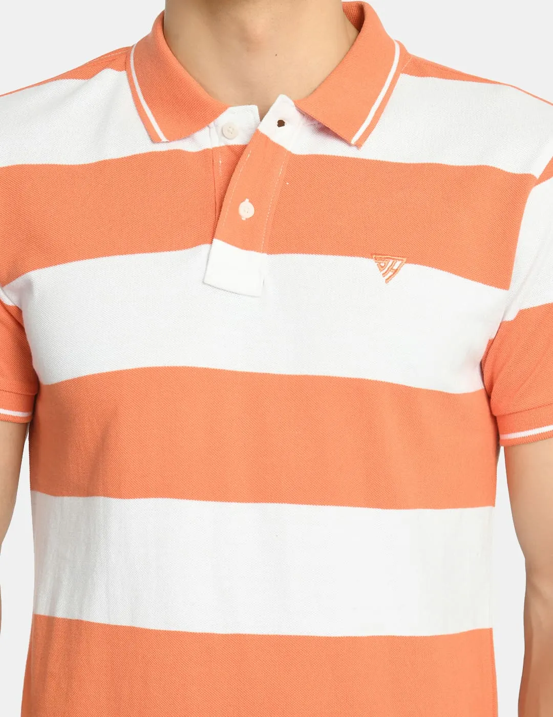 Men's Striped Polo Collar T-Shirt