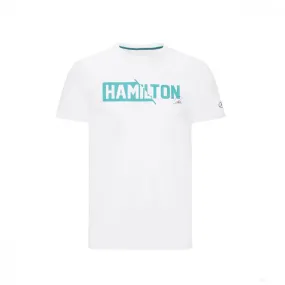 Mercedes T-shirt, Lewis Hamilton #44, White, 2020