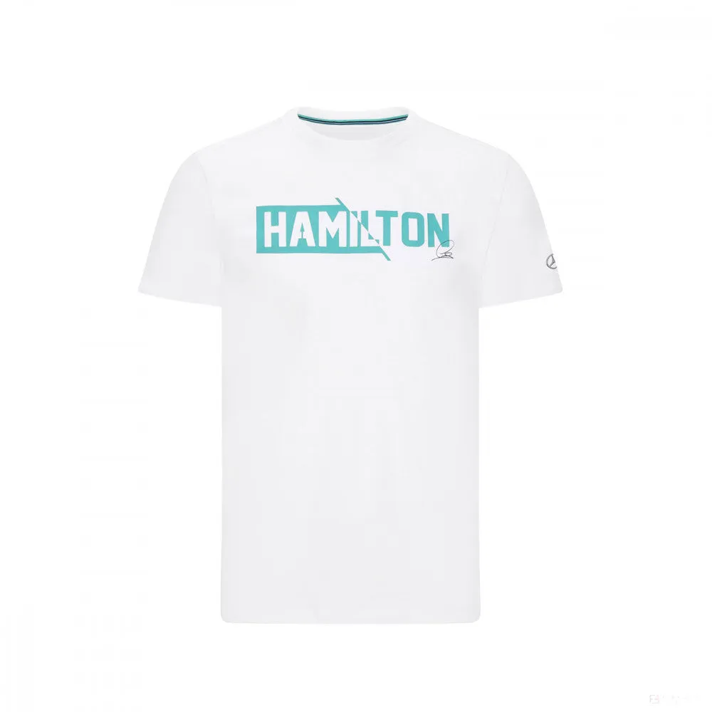 Mercedes T-shirt, Lewis Hamilton #44, White, 2020