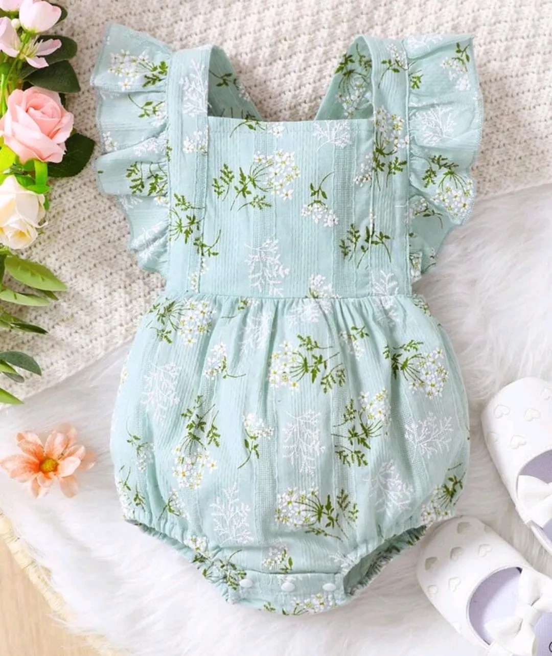 Mint Petite Floral Romper #10001044