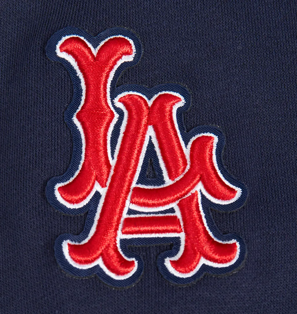 MLB LOS ANGELES ANGELS RETRO CLASSIC WOMEN'S RIB CROPPED PO HOODIE (MIDNIGHT NAVY/RED/MIDNIGHT NAVY)