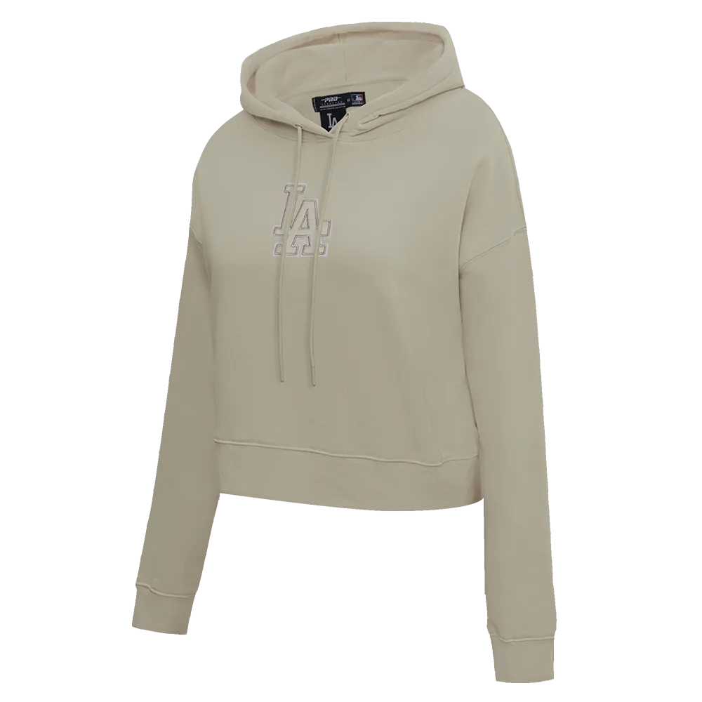 MLB LOS ANGELES DODGERS NEUTRAL WOMEN'S CROPPED PO HOODIE (TAUPE)