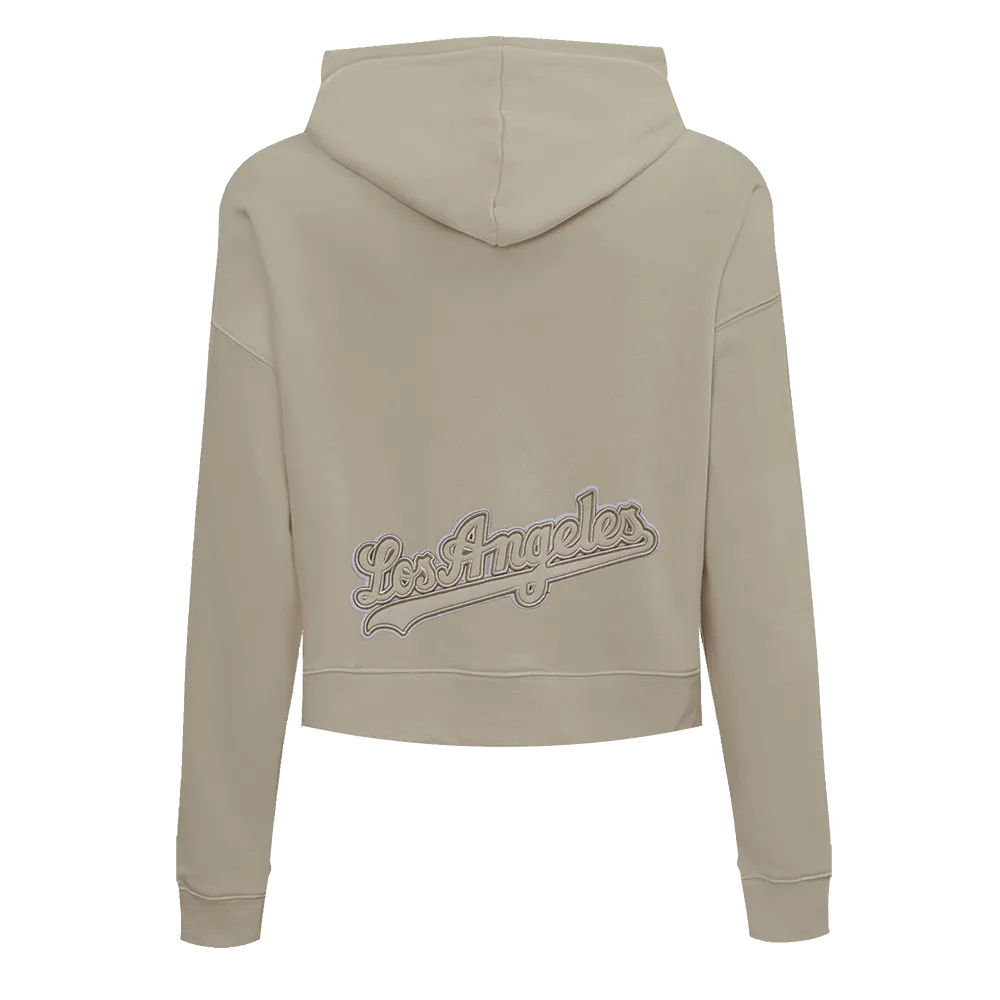 MLB LOS ANGELES DODGERS NEUTRAL WOMEN'S CROPPED PO HOODIE (TAUPE)