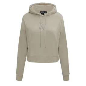 MLB LOS ANGELES DODGERS NEUTRAL WOMEN'S CROPPED PO HOODIE (TAUPE)