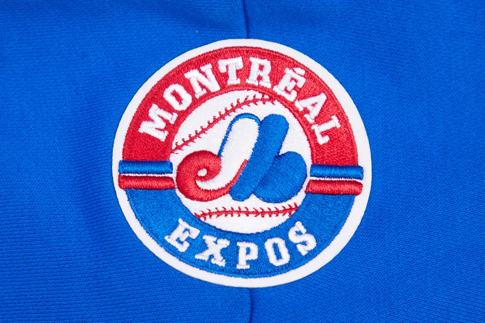 MLB MONTREAL EXPOS RETRO CLASSIC WOMEN'S RIB CROPPED PO HOODIE (ROYAL BLUE/RED)