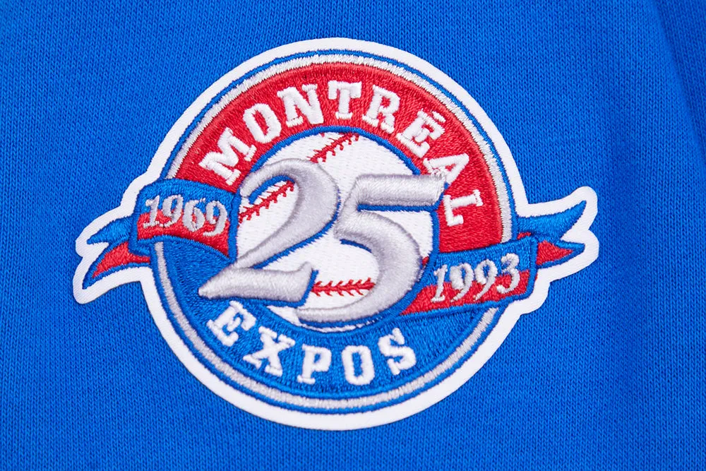 MLB MONTREAL EXPOS RETRO CLASSIC WOMEN'S RIB CROPPED PO HOODIE (ROYAL BLUE/RED)