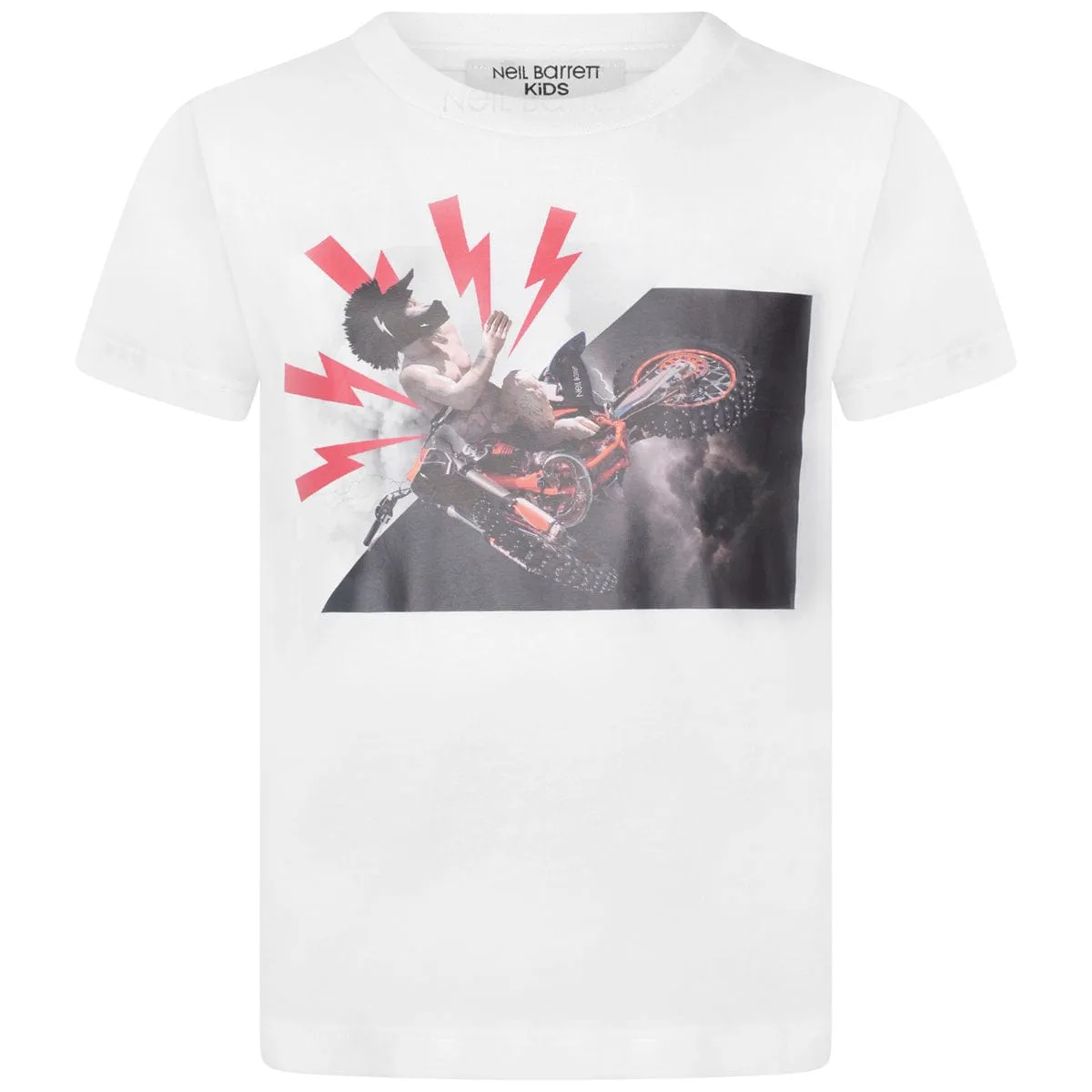 Neil Barrett Boys T-Shirt - Cotton Abstract Print T-Shirt