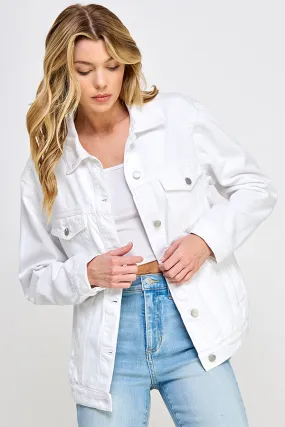 OVERSIZED WHITE DENIM JACKET  / SP-J4288