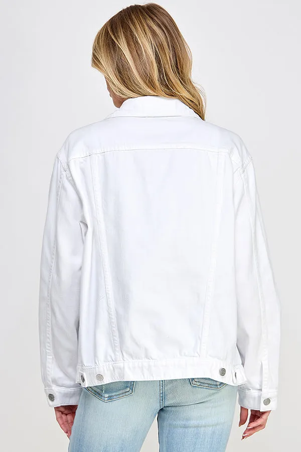 OVERSIZED WHITE DENIM JACKET  / SP-J4288