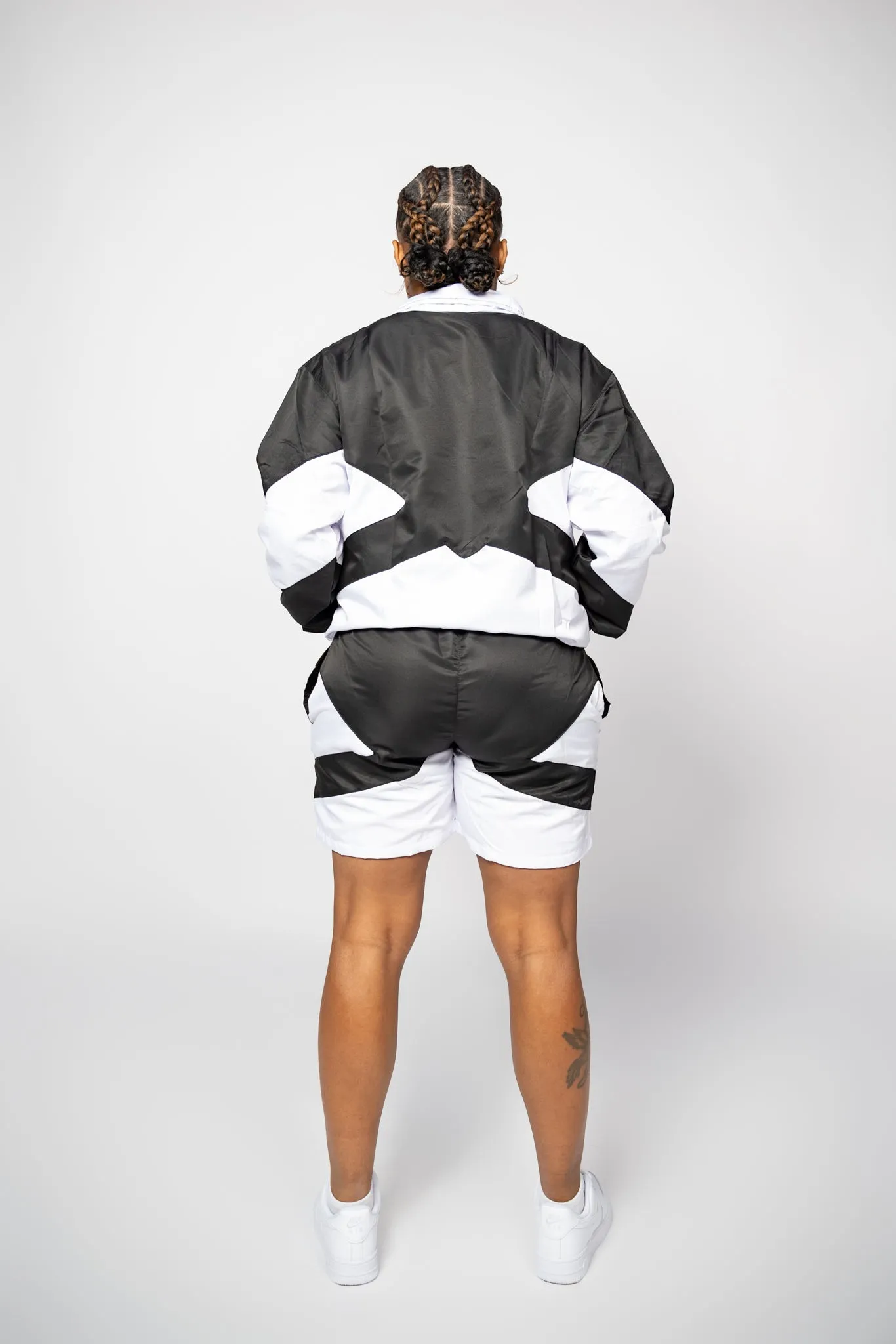 Panel Windbreaker Jacket - Black\White