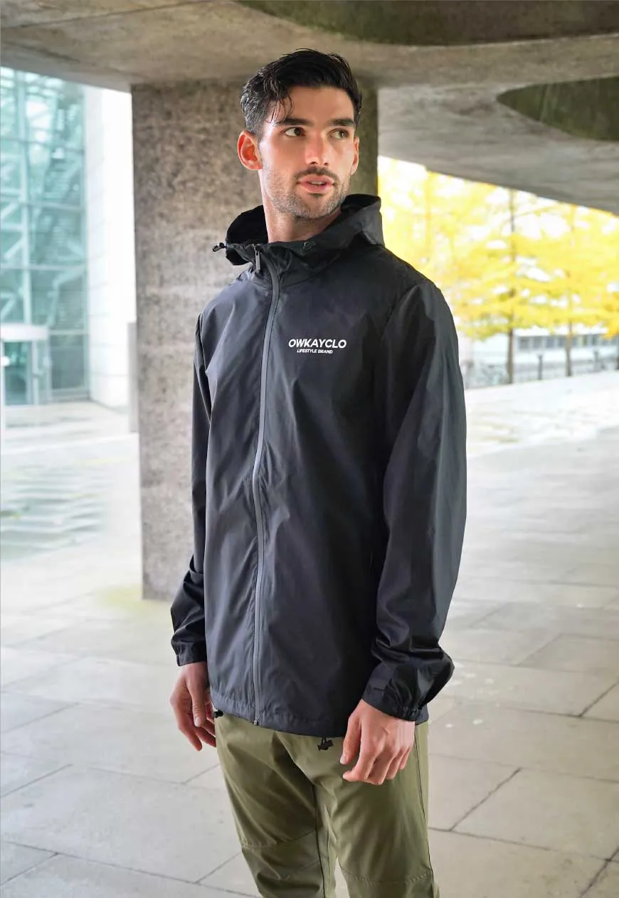 RAIN JACKET BRAND - BLACK