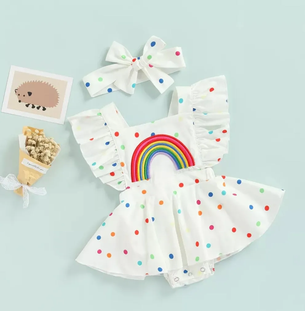 Rainbow Polka Romper #1000169