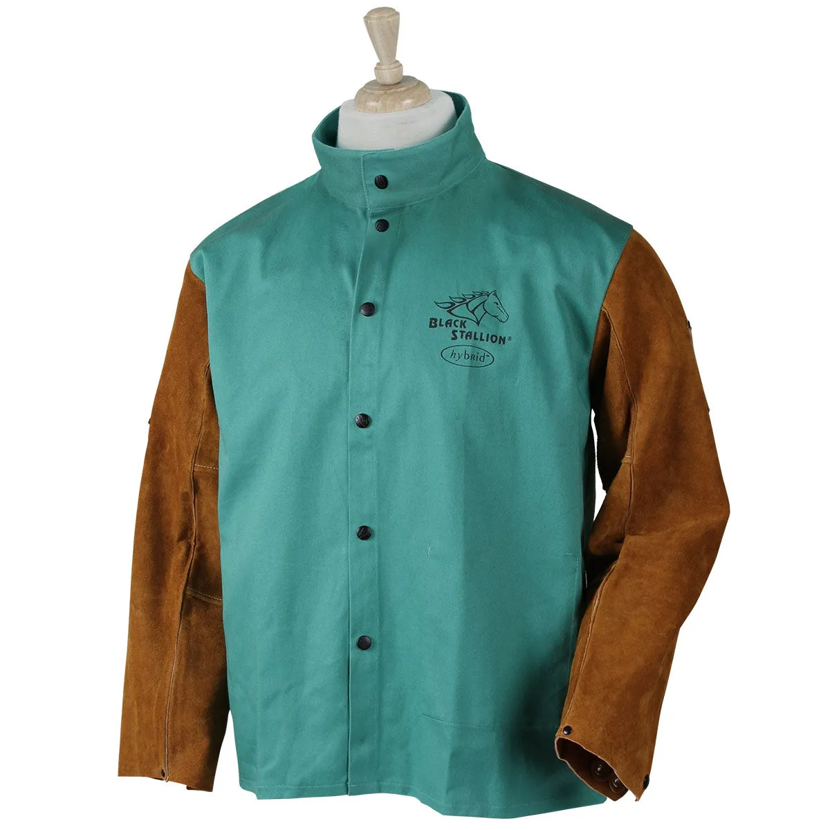 Revco F9-30C/BS 30", 9 oz. Green FR Cotton & Cowhide Hybrid Welding Jacket (1 Jacket)