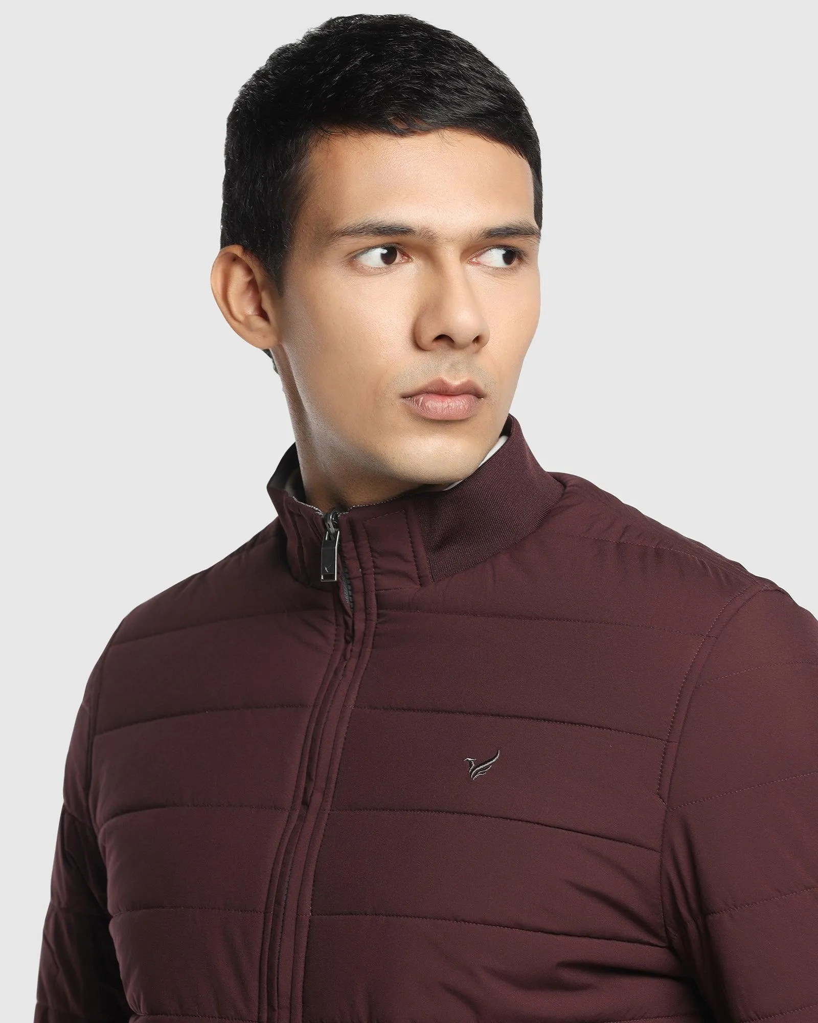 Reversible Wine Solid Zipper Jacket - Vietro