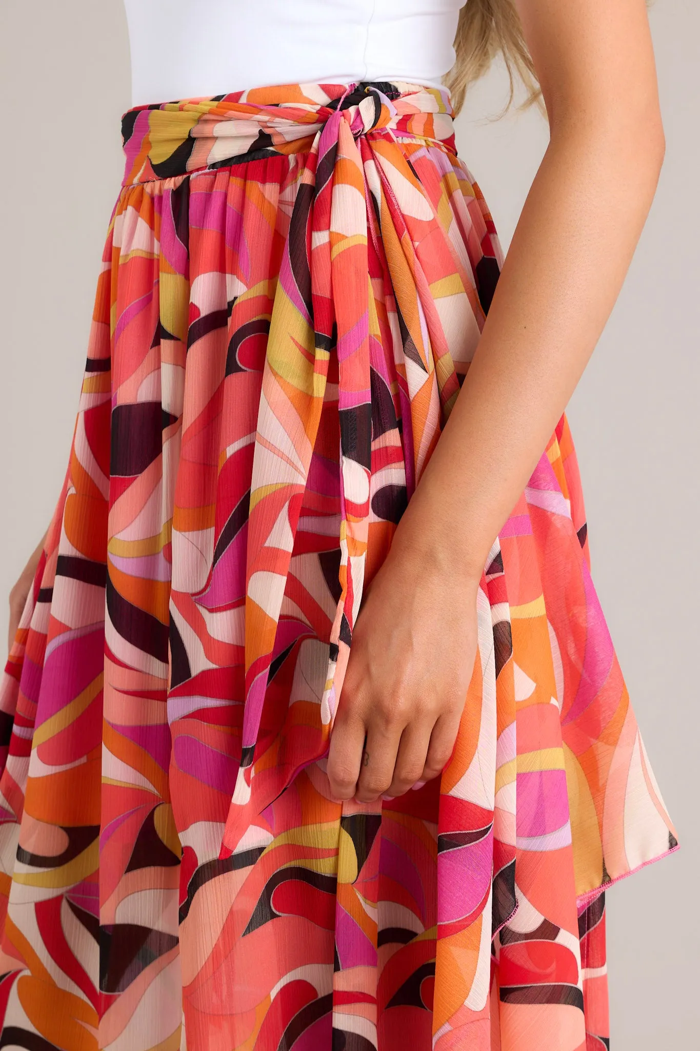 Rival Flair Coral Multi Print Maxi Skirt