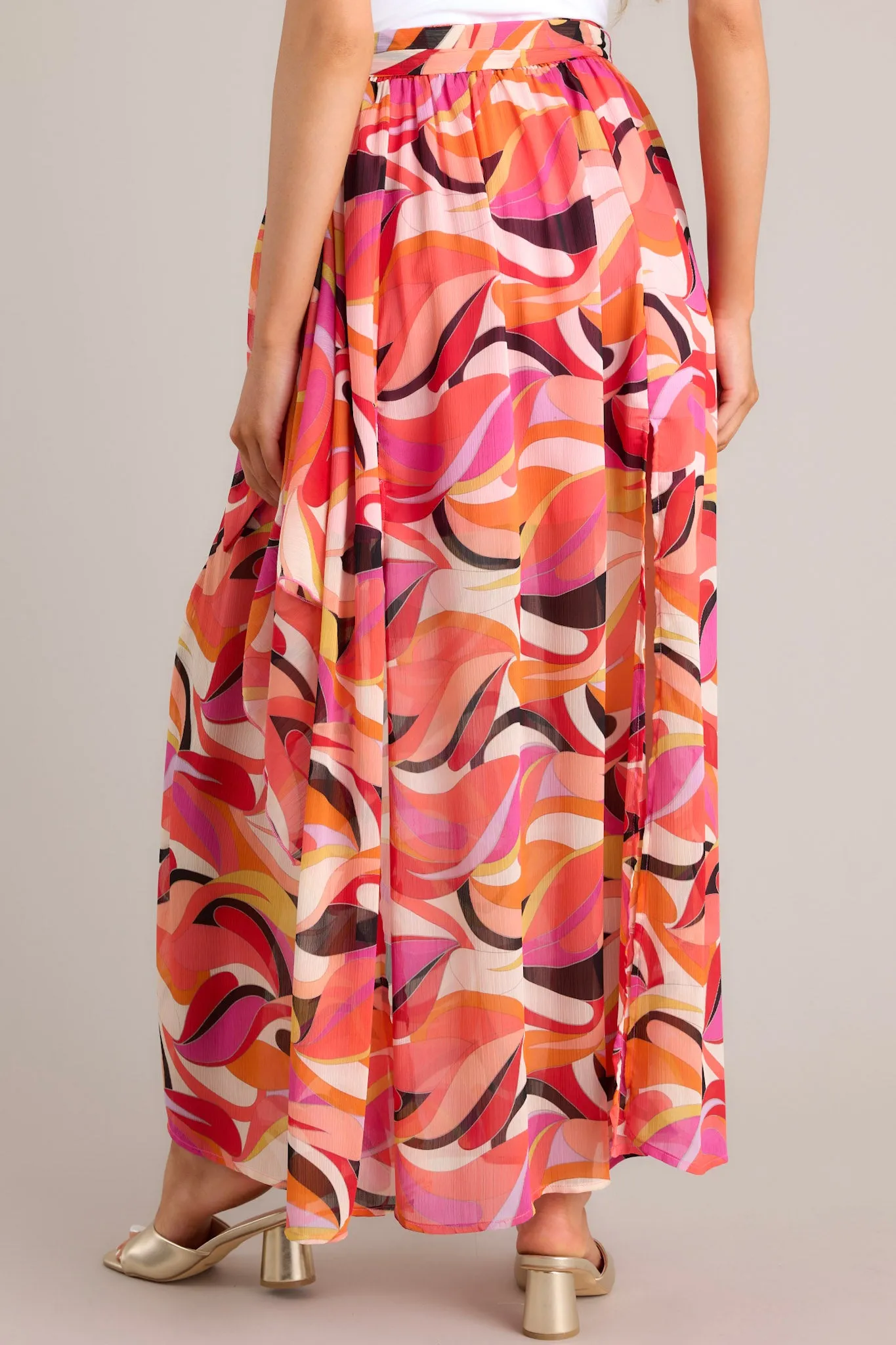 Rival Flair Coral Multi Print Maxi Skirt