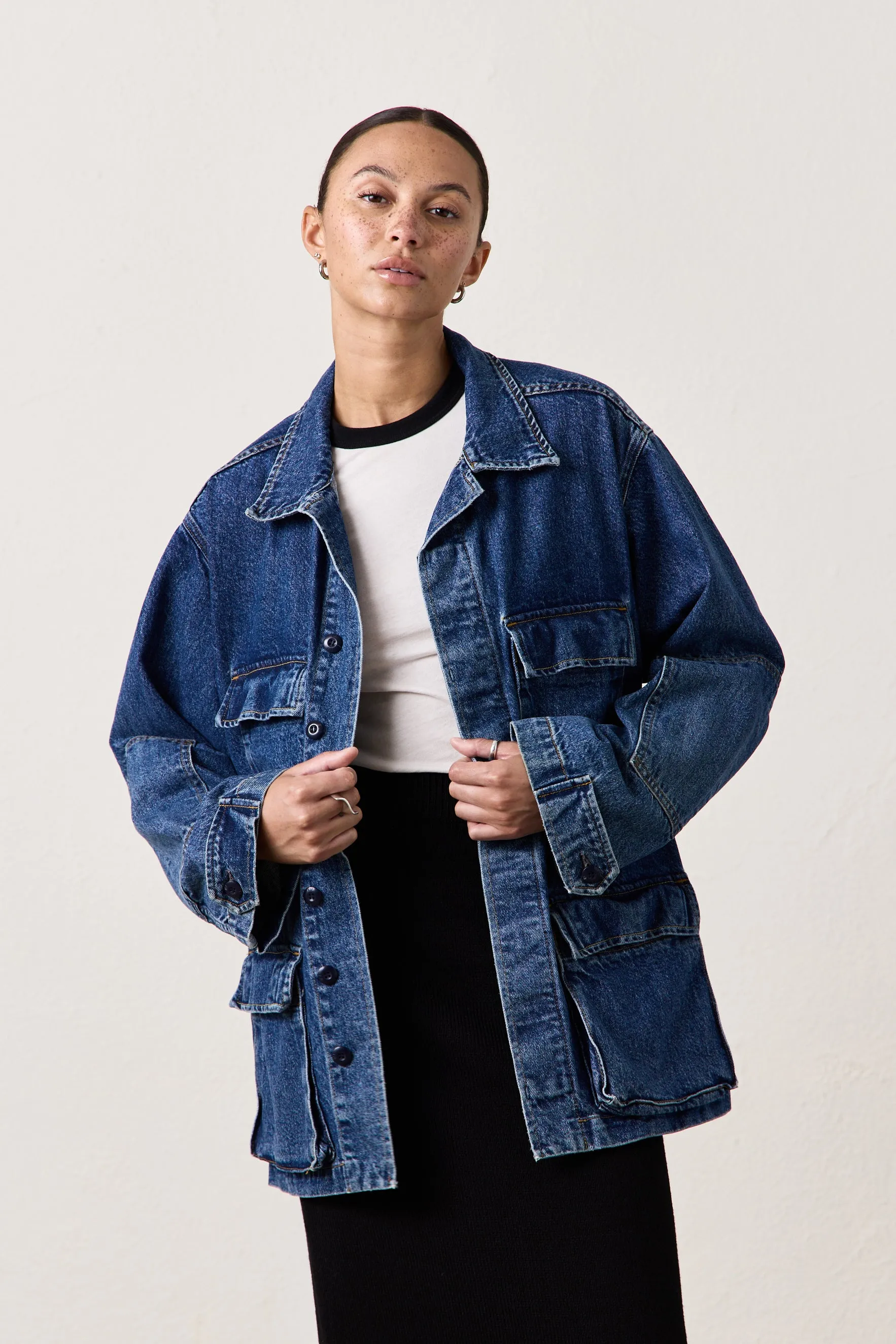 ROMEO OVERSIZED DENIM JACKET / BARNES WASH