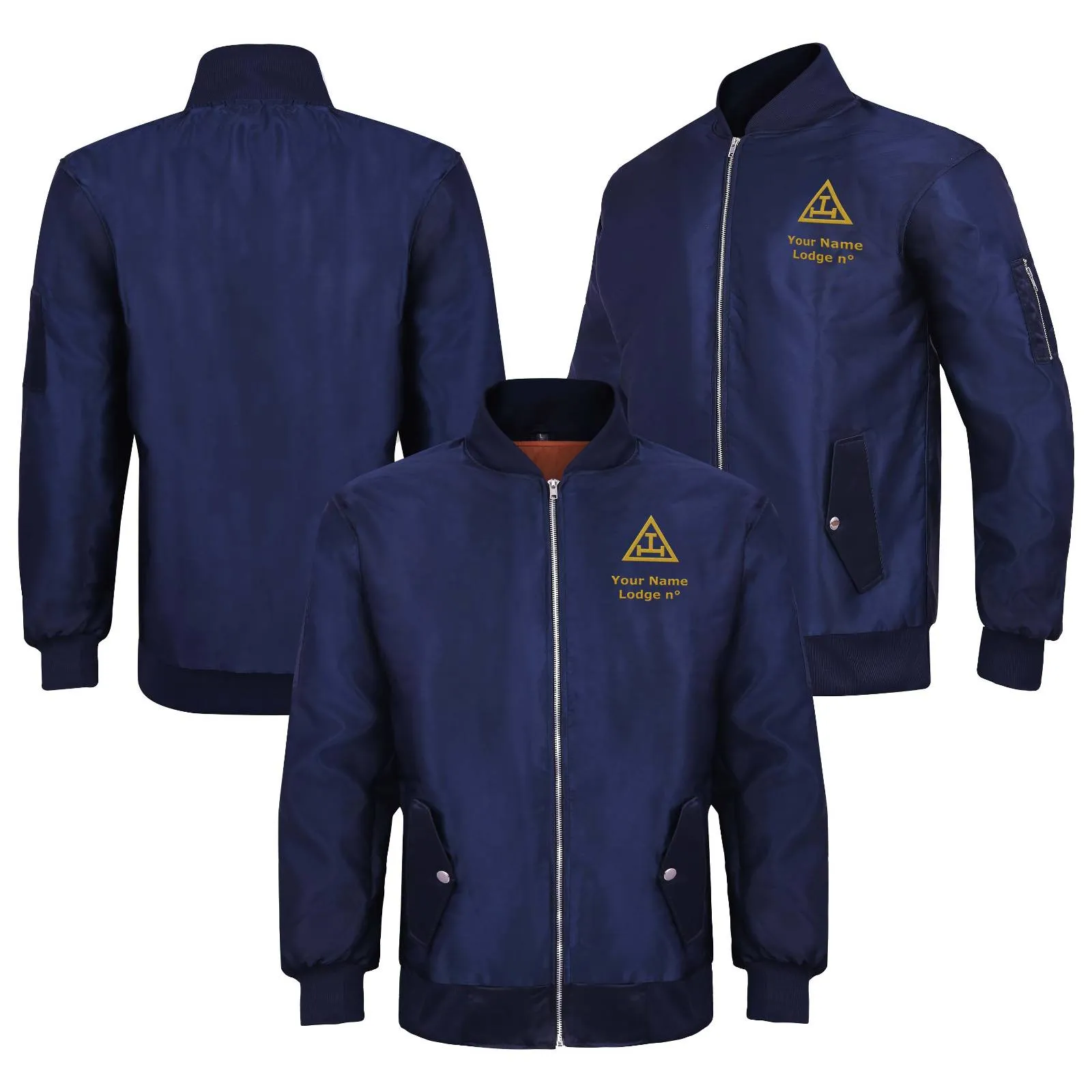 Royal Arch Chapter Jacket - Nylon Blue Color With Gold Embroidery