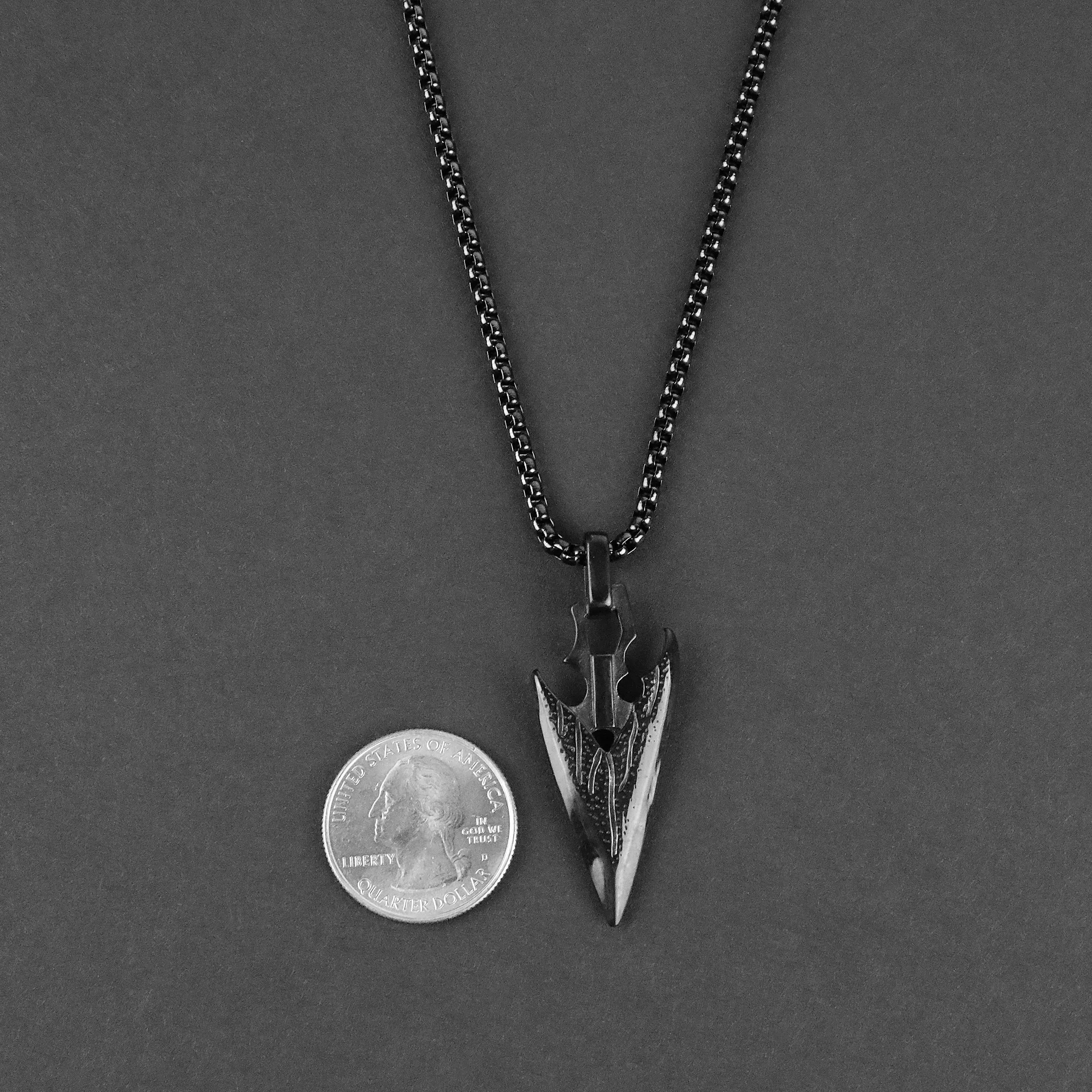 Rugged Arrowhead Necklace - Black