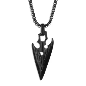 Rugged Arrowhead Necklace - Black