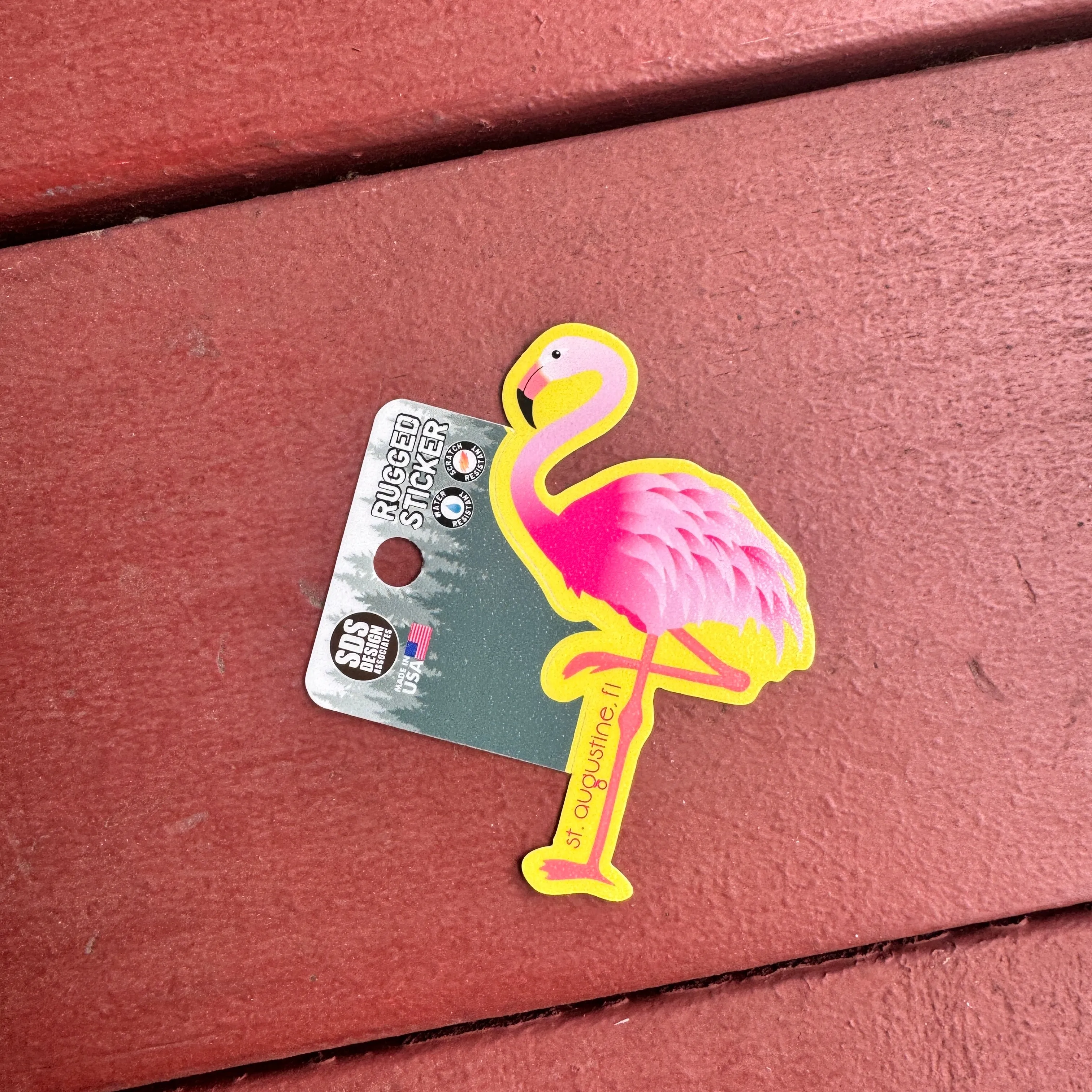 Rugged Pink Flamingo St. Augustine Sticker