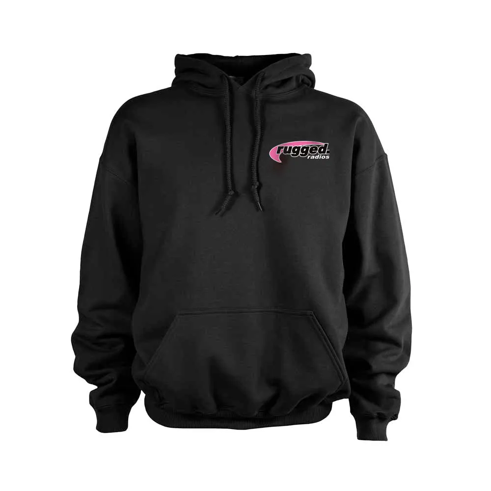 Rugged Radios PINK Pullover Hoodie - Black