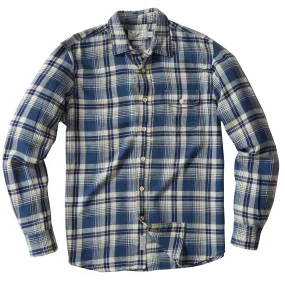 Rugged Twill Shirt - Navy Cream Plaid