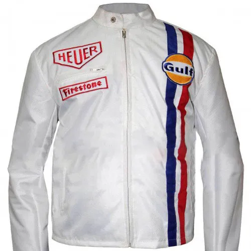 Steve McQueen Gulf Le Black Leather Jacket