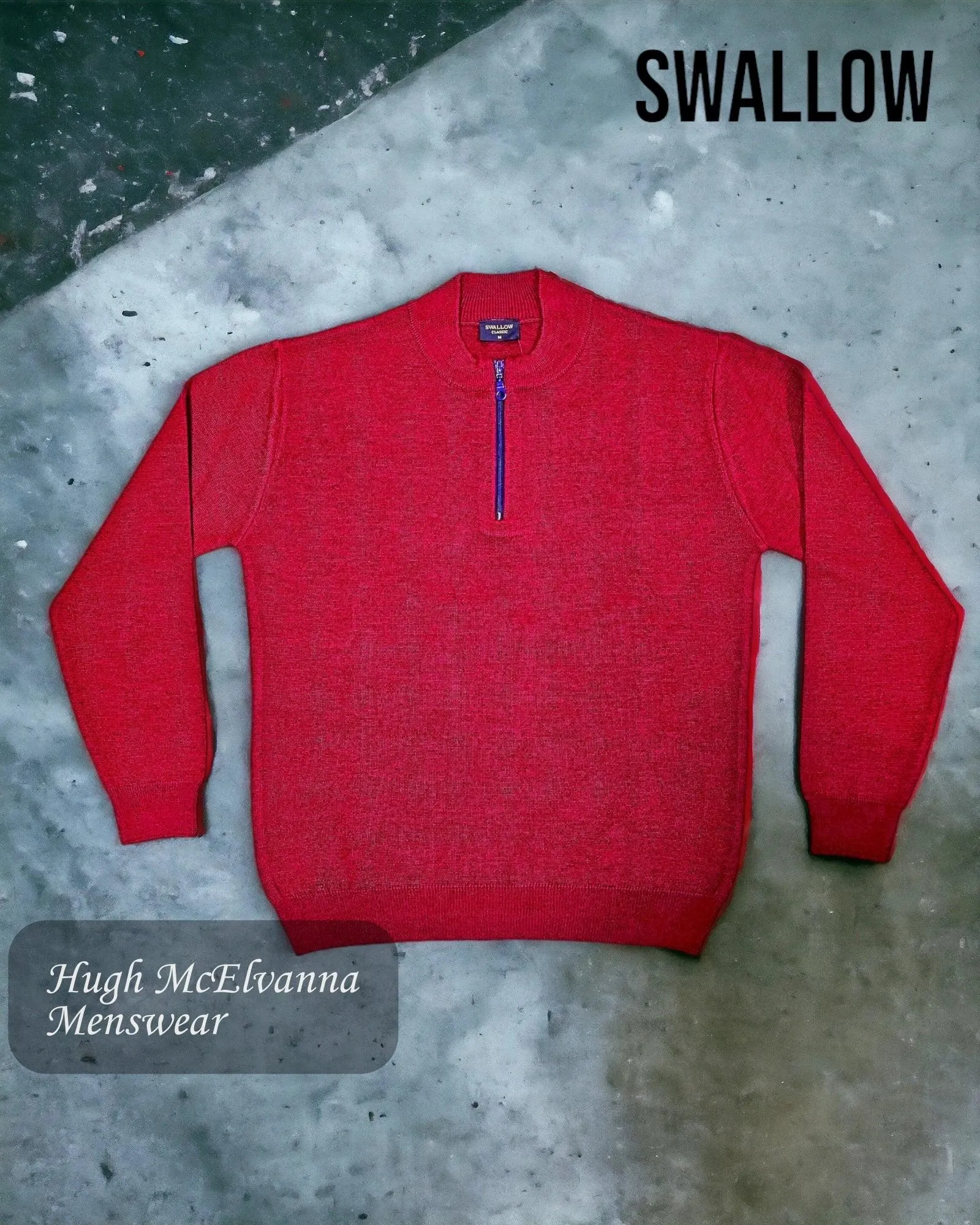 Swallow Red Quarter Zip Jumper