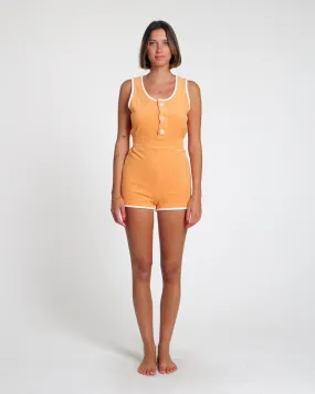 Terry Romper (Orange Poppy)