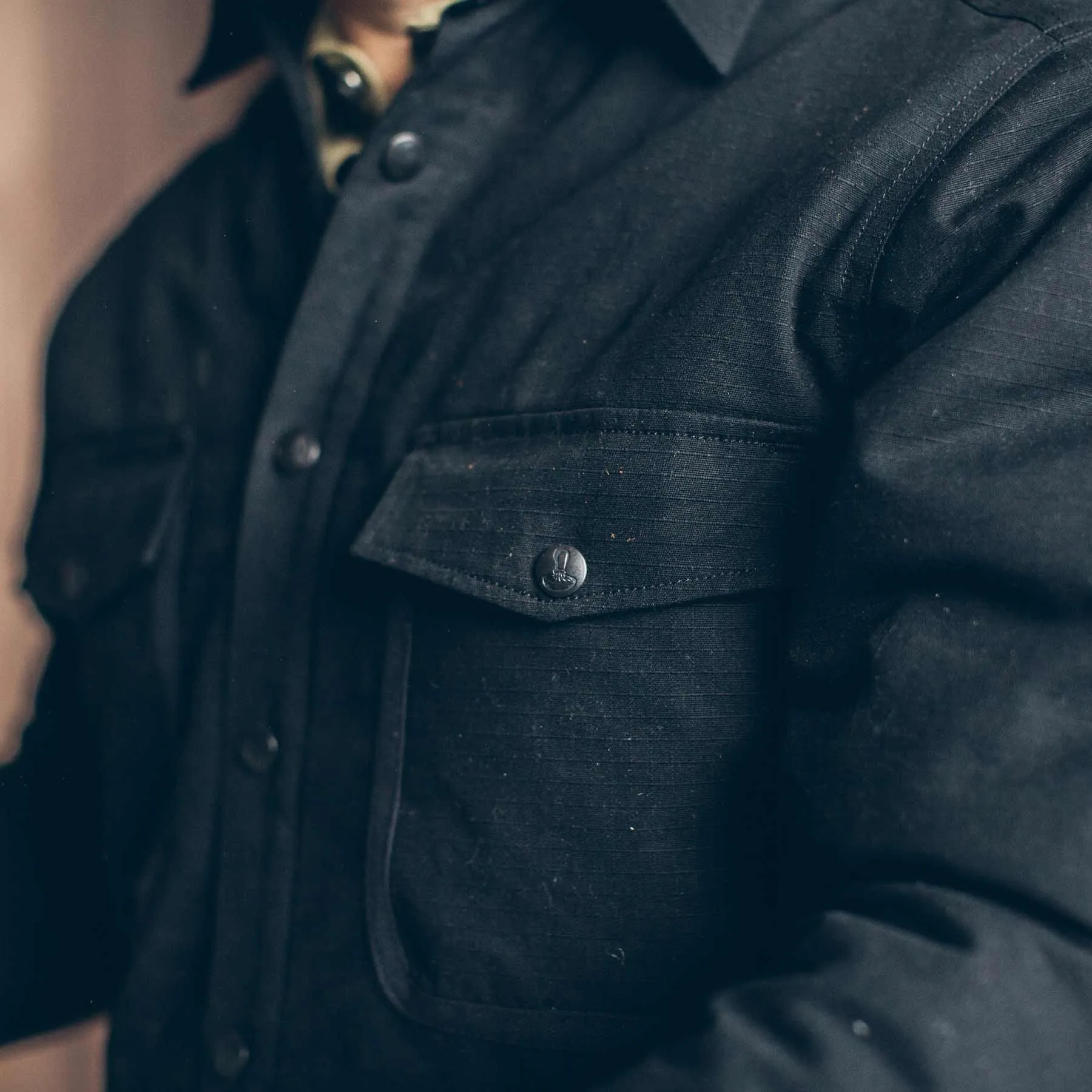 The Chore Jacket in Black Ripstop Canvas