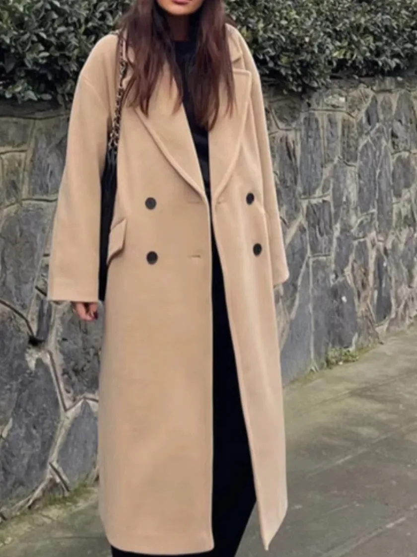 Thermal Lapeled Double-breasted Trench Coat