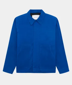 Waxed Cotton Worker Jacket - Blue